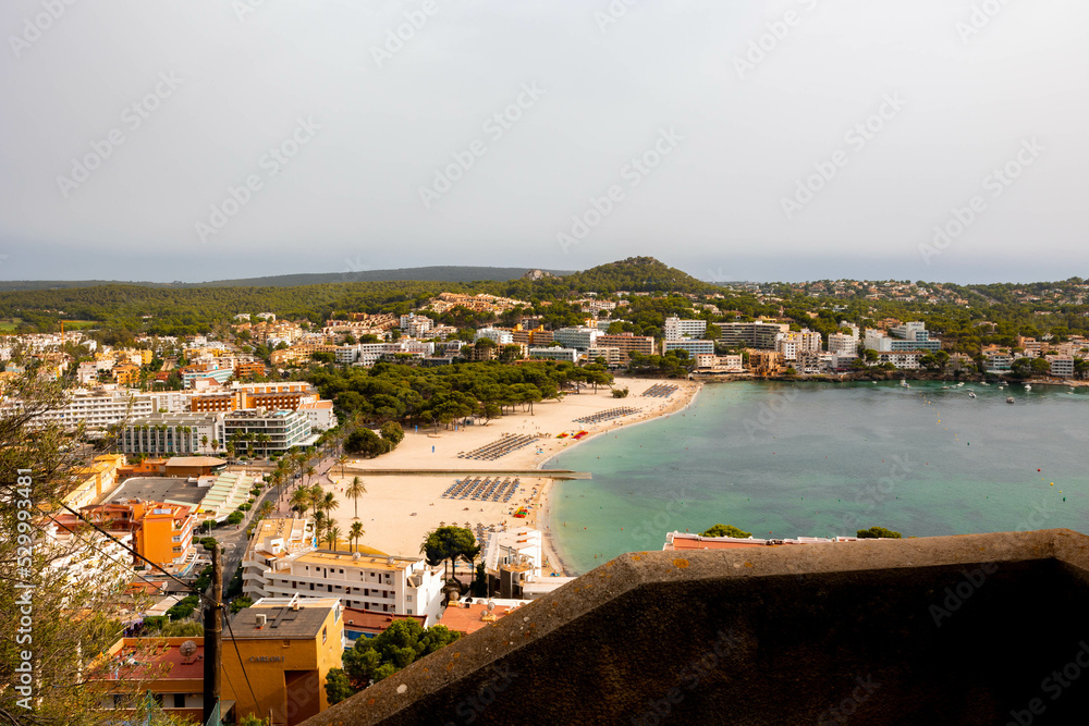View from the top of the little beach village Santa Ponso on the island of mallorca in spain