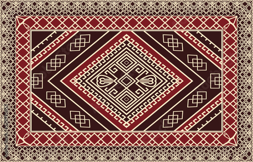Persian carpet original design, tribal vector texture. Easy to edit and change 3 colors 