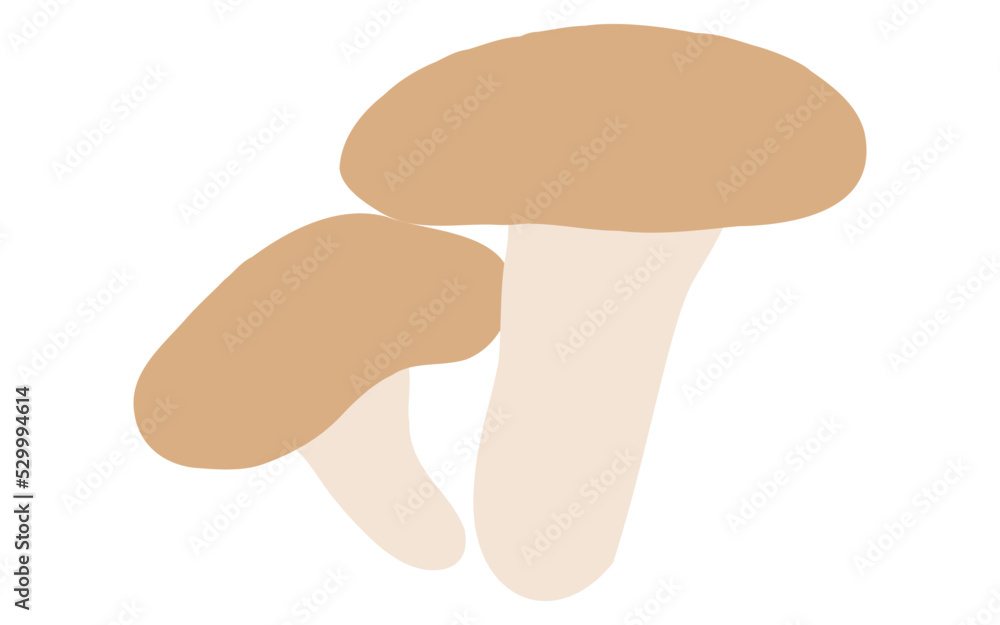 Fototapeta premium 秋の味覚、キノコのシンプルなイラスト シイタケ