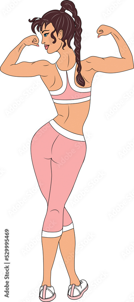 A young girl with a beautiful muscular body. A young girl with a beautiful muscular body.