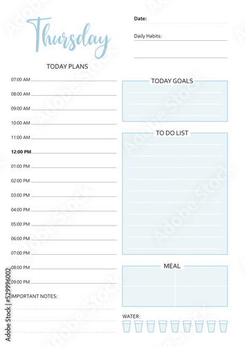 Daily Planner, Printable everyday planner, TO do list, Habit Tracer, Instant Download, A4, A5