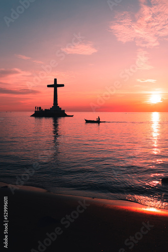 puesta de sol en isla filipinas