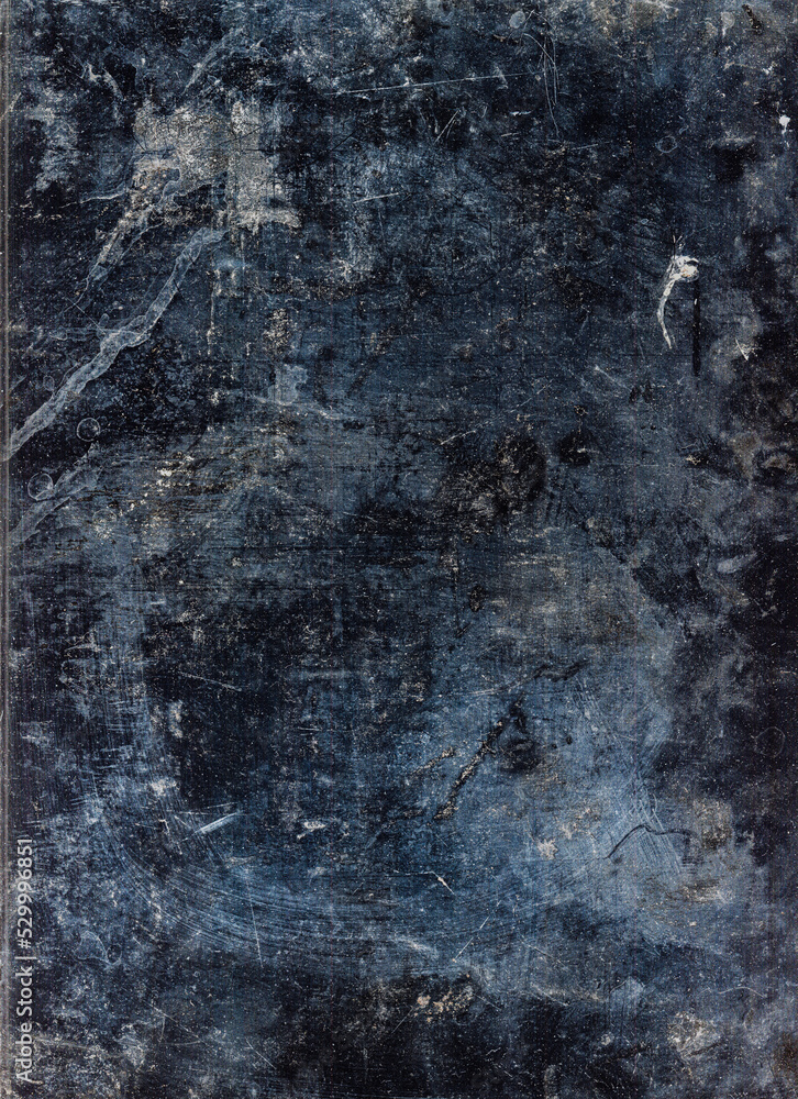 Dirty distressed texture. Grunge background. Worn surface. Blue beige stains dust scratches on old vintage dark abstract illustration overlay.