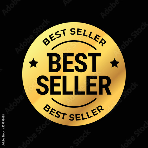 Best Seller Gold label. for logo design, icon, seal, tag, badge, sticker, emblem, symbol, pin, product package, etc. Best mark vector icon