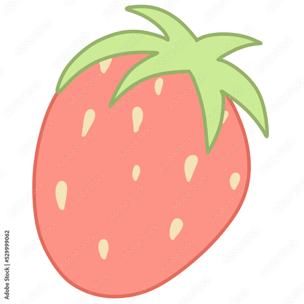 Obraz premium Hand drawn strawberries. Flat style.Isolated berry clipart