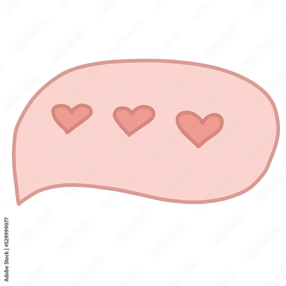 Hand drawn communication cloud. Flat style.Isolated clipart hearts Hand drawn communication cloud. Flat style.Isolated clipart hearts