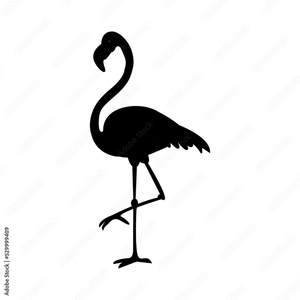 Black Flamingo logo icon isolated onwhite background. Black Flamingo logo icon isolated onwhite background.
