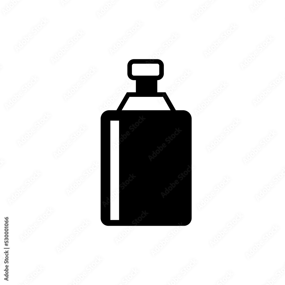cooking spice bottle with label icon, seasoning bottle symbol vector illustration template on white background