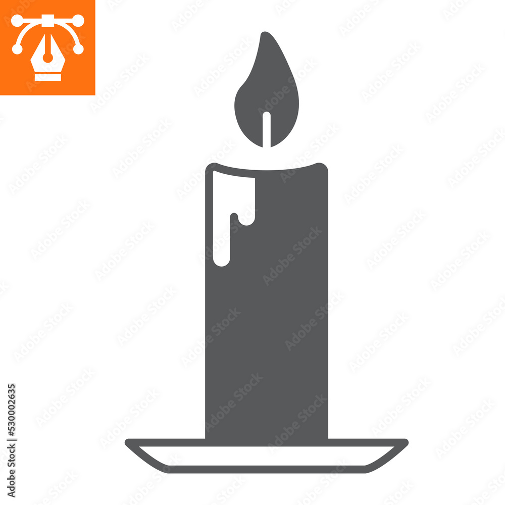 Candle line icon, glyph style icon for web site or mobile app, burn and fire, candlelight vector icon, simple vector illustration, vector graphics with editable strokes. Candle line icon, glyph style icon for web site or mobile app, burn and fire, candlelight vector icon, simple vector illustration, vector graphics with editable strokes.