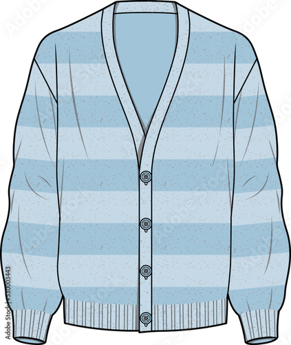 CARDIGAN SWEATER FOR UNISEX WEAR VECTOR