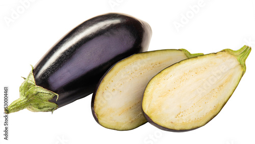 PNG, whole and cut eggplant