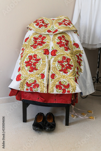 Traditional matadore clothes placed on chair