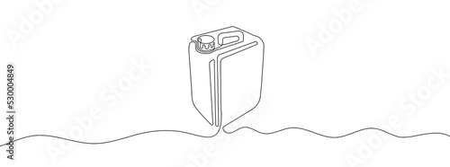 Continuous one line drawing silhouette of canister. Canister linear icon. One line drawing background. Vector illustration. Canister linear background