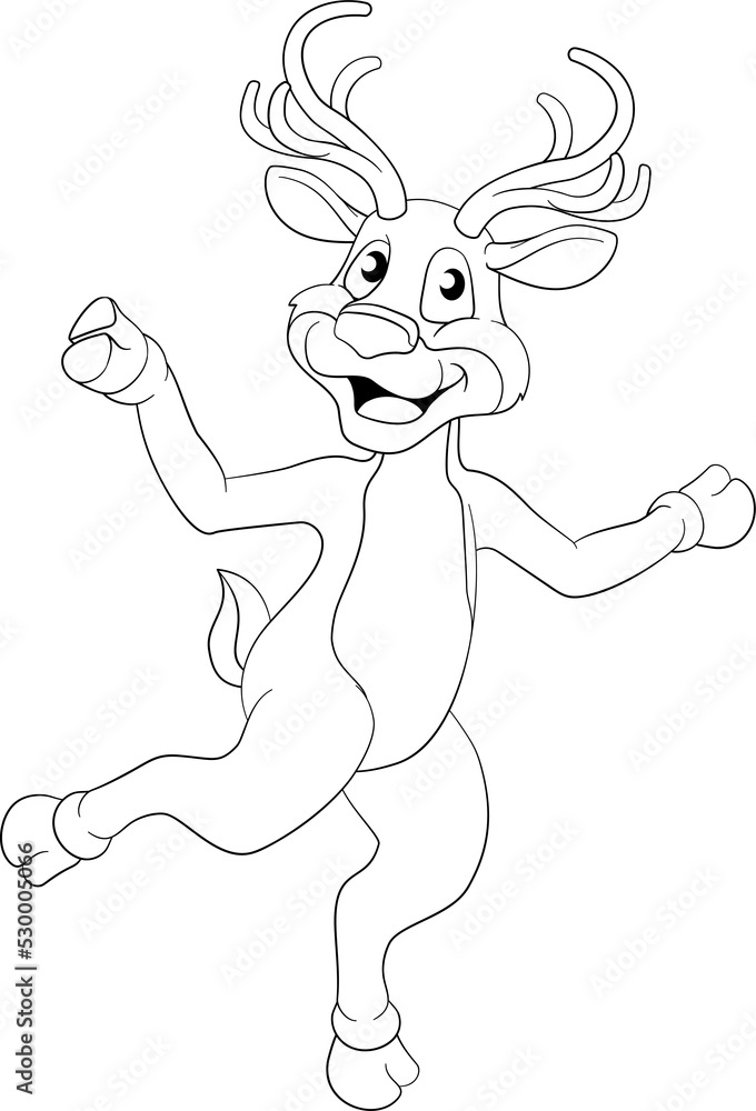 Fototapeta premium Christmas Reindeer Cartoon