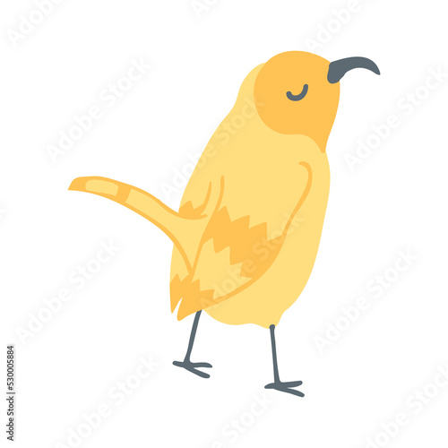 Vector Colorful Illustration of cute bird isolated on white background