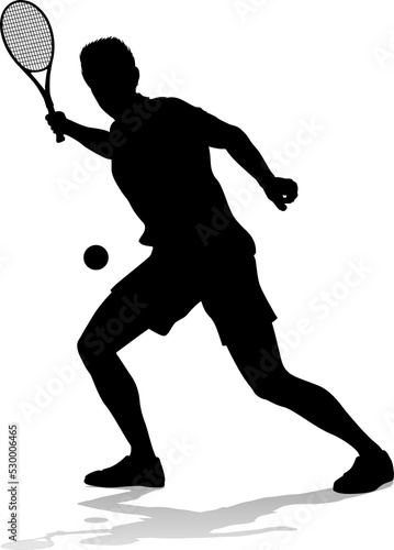 Tennis Silhouette Sport Player Man photo