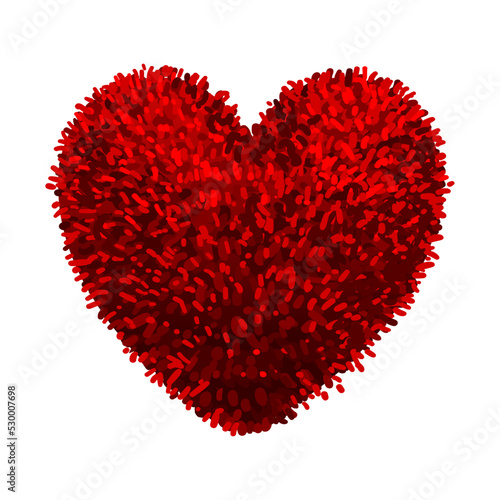 Vector Colorful Illustration of Soft Toy in the Shape of a Heart isolated on white background