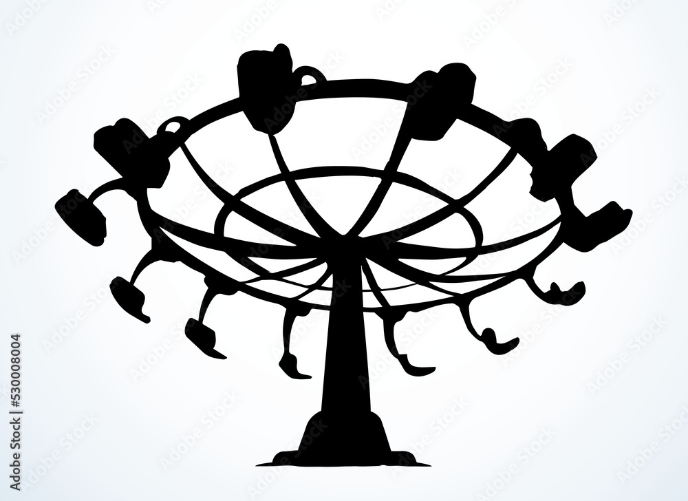Spinning carousel. Entertainment vector drawing Spinning carousel. Entertainment vector drawing