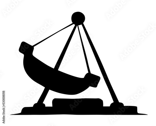 Swinging boat. Entertainment vector drawing