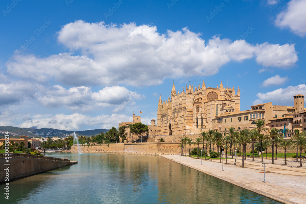 The Cathedral of Santa Maria of Palma, more commonly referred to as La Seu, is a Gothic Roman Catholic cathedral located in Palma, on the island of Mallorca, Spain.