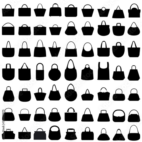 Handbag icon vector set. purse ilustration sign collection. reticule symbol. bag logo.