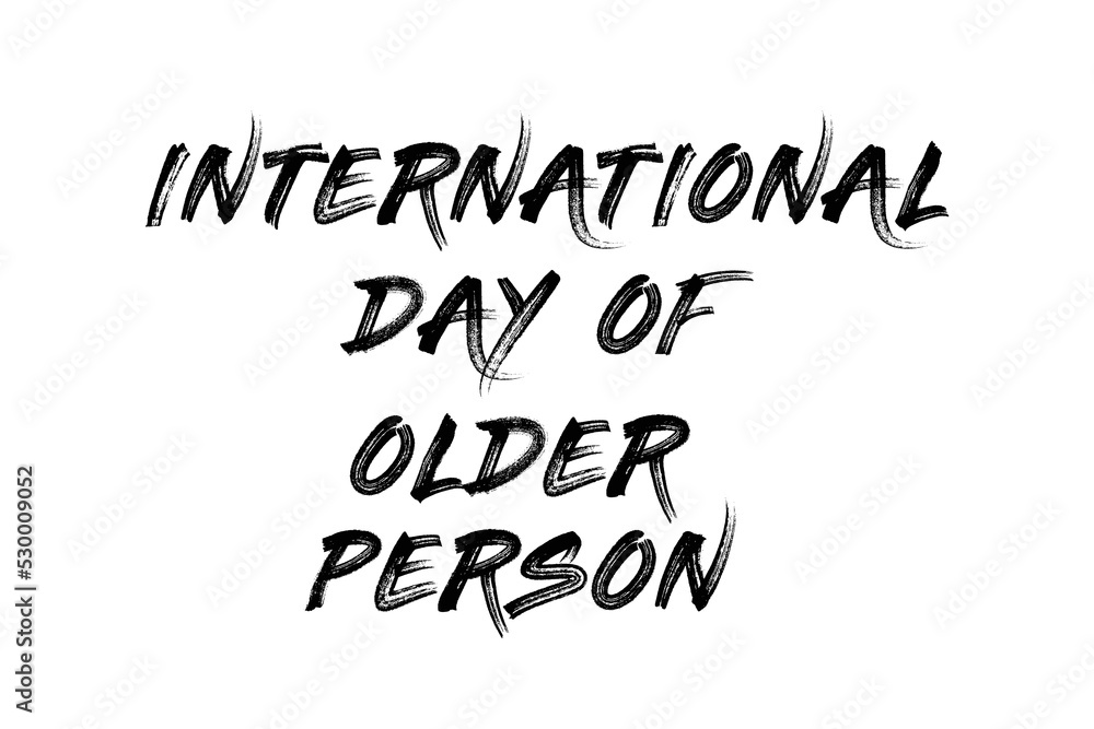 international day of older person text with white background for older person day.