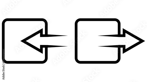 Icon enter, exit entrance entry internet security, evacuation site arrow