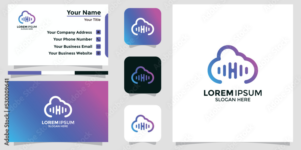 cloud design logo and branding card