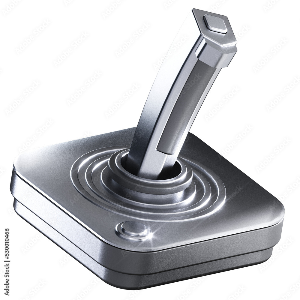 Joystick with silver color illustration in 3D design Joystick with silver color illustration in 3D design