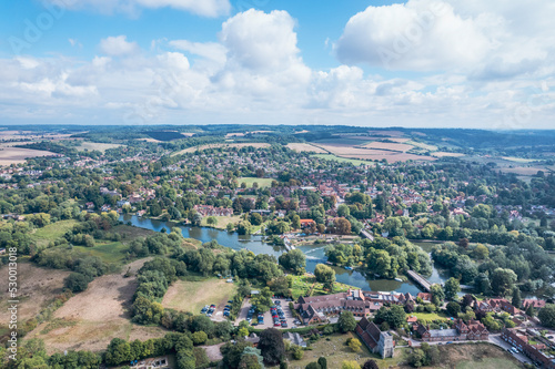 Amazing view of Goring and Streatley  village town near Reading  England
