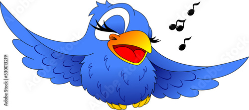 the bird flies and hums a melody