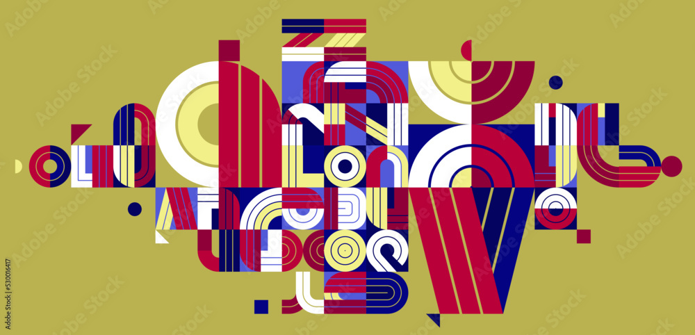 Dynamic messy abstract vector design composition, minimal lined modern art, stylish geometry elements.