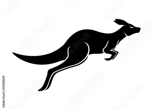 Jumping kangaroo icon isolated on white background.