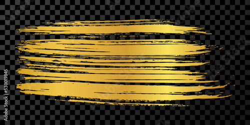 Gold brush stroke on dark background