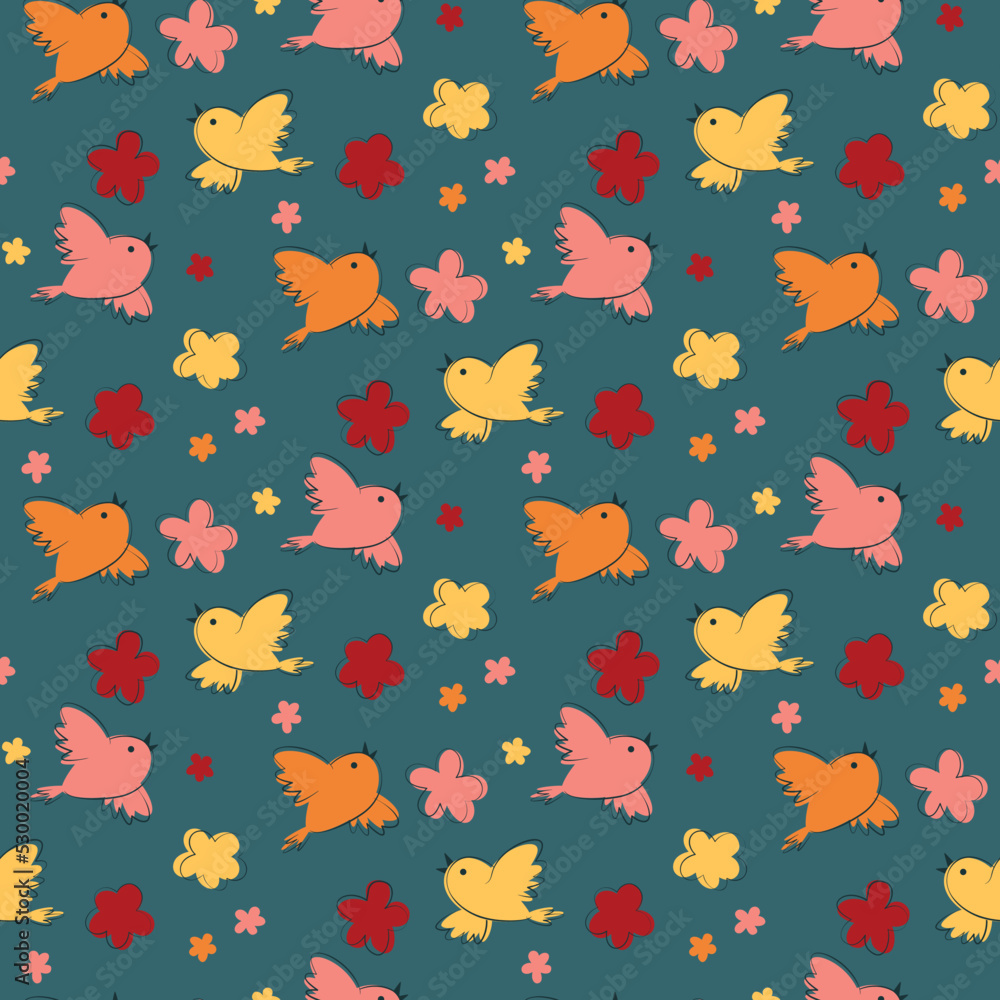 seamless pattern with birds seamless pattern with birds