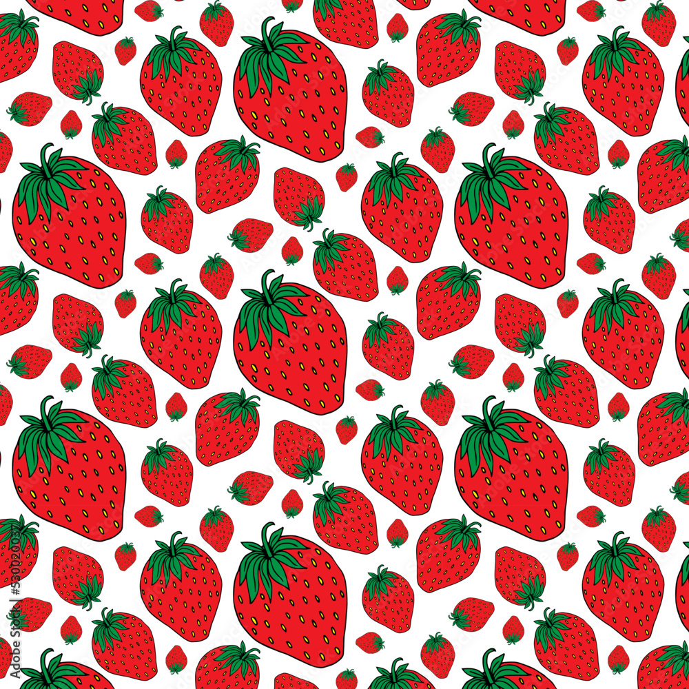 Seamless pattern with silhouette of strawberries Seamless pattern with silhouette of strawberries