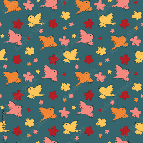 seamless pattern with birds 