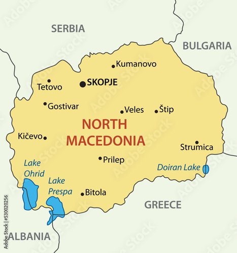 Republic of North Macedonia -  vector map photo