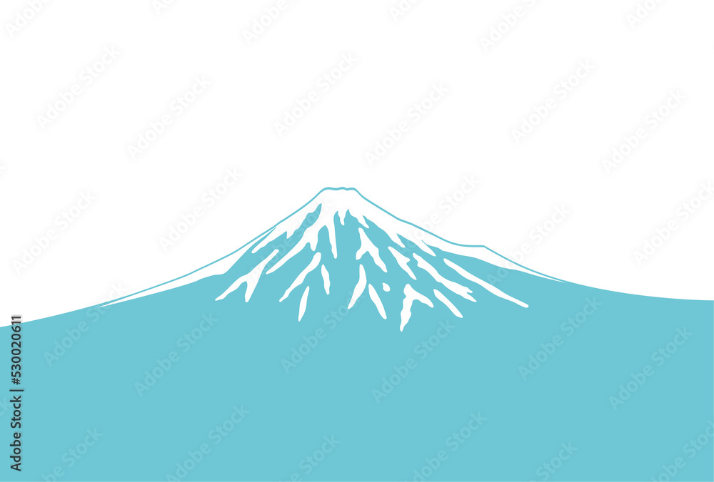 Fototapeta premium 日本の景色 富士山 和風のお洒落なイラスト 年賀状 背景素材