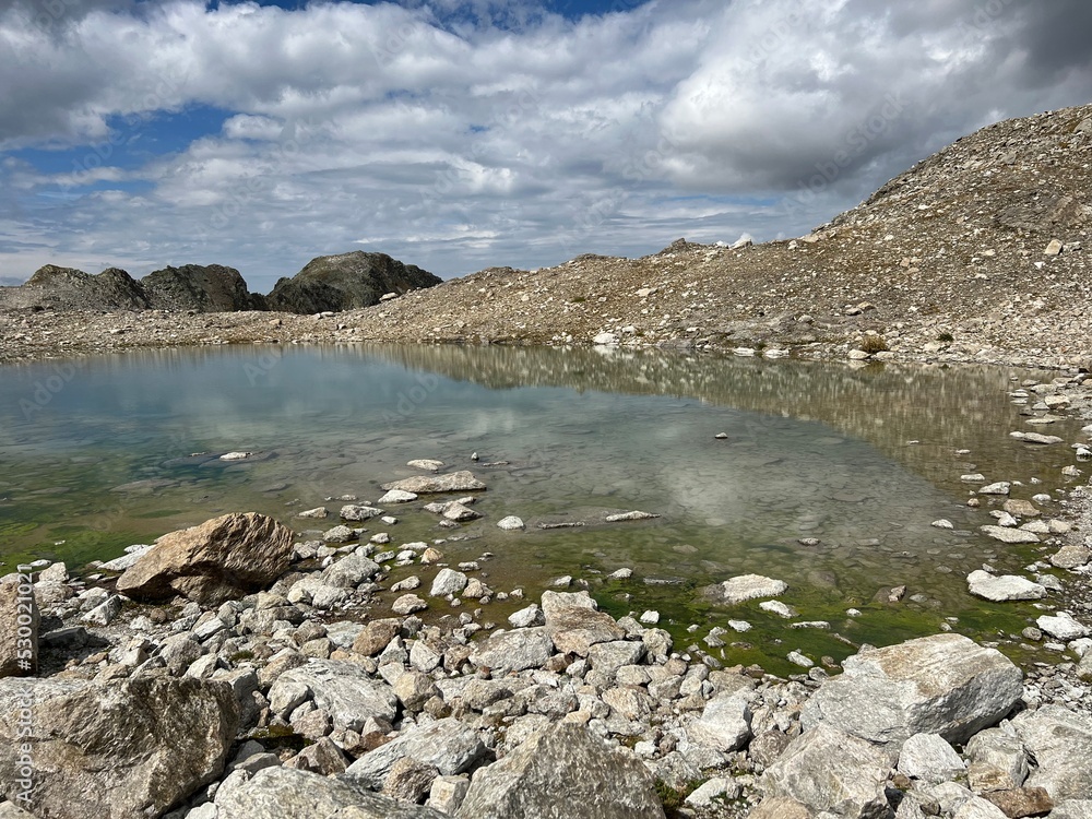The Jöriseen (Joeriseen or Joriseen) - group of Alpine lakes located ih the Silvretta Alps mountain range and in the Swiss Alps massif, Davos - Canton of Grisons, Switzerland (Kanton Graubünden) The Jöriseen (Joeriseen or Joriseen) - group of Alpine lakes located ih the Silvretta Alps mountain range and in the Swiss Alps massif, Davos - Canton of Grisons, Switzerland (Kanton Graubünden)
