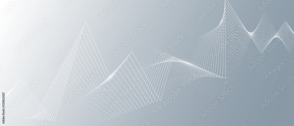 Gray and white abstract background with wavy lines. Digital future technology concept. vector illustration.
Gray and white abstract background with wavy lines. Digital future technology concept. vector illustration.