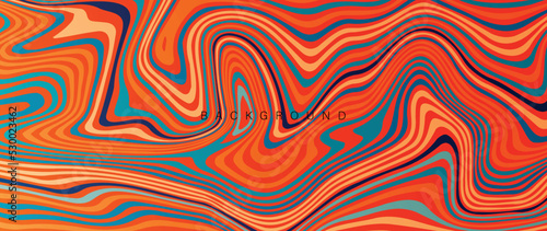 Abstract simple 70s background vector. Vintage retro style wallpaper with swirl lines, spiral, psychedelic groovy. 1970 color illustration design suitable for poster, banner, decorative, wall art.