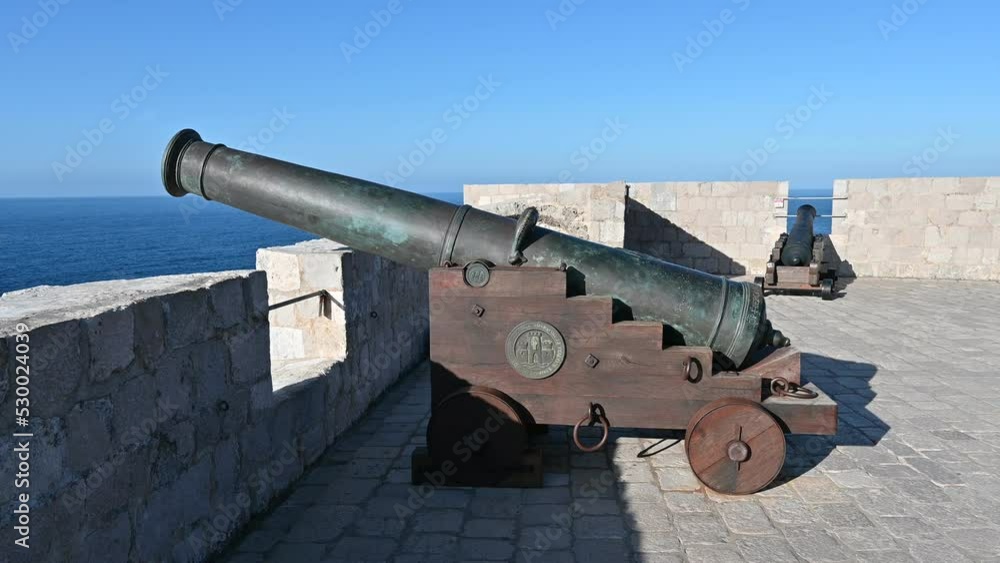  Cannon on the ramparts of Fort Lovrijenac in Croatia.
