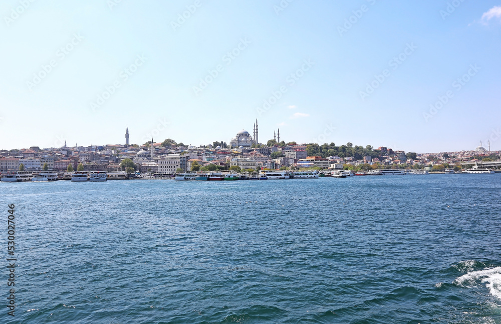 landscape of Istanbul Turkey - Bosporus strait