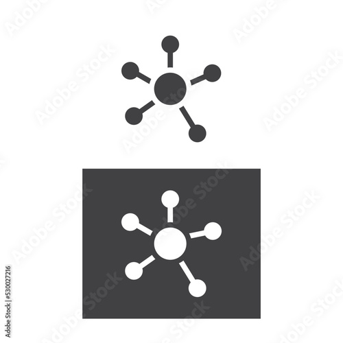 Simple connection line and business network icon.