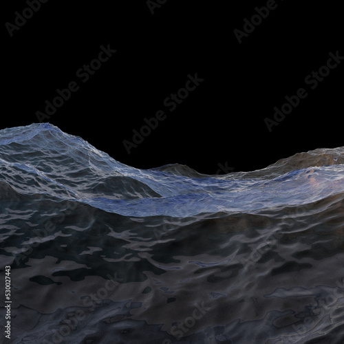 Fototapeta Ocean / Sea Wave Effect Overlay on Black Background