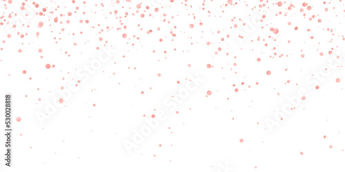 Rose gold glitter confetti on white background. Vector