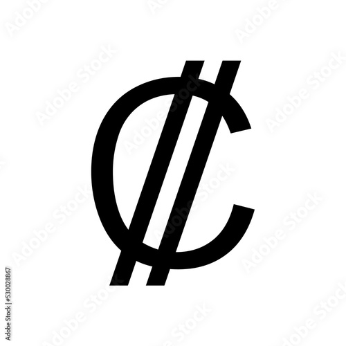 Costa Rican Colon currency sign isolated on white background. Vector