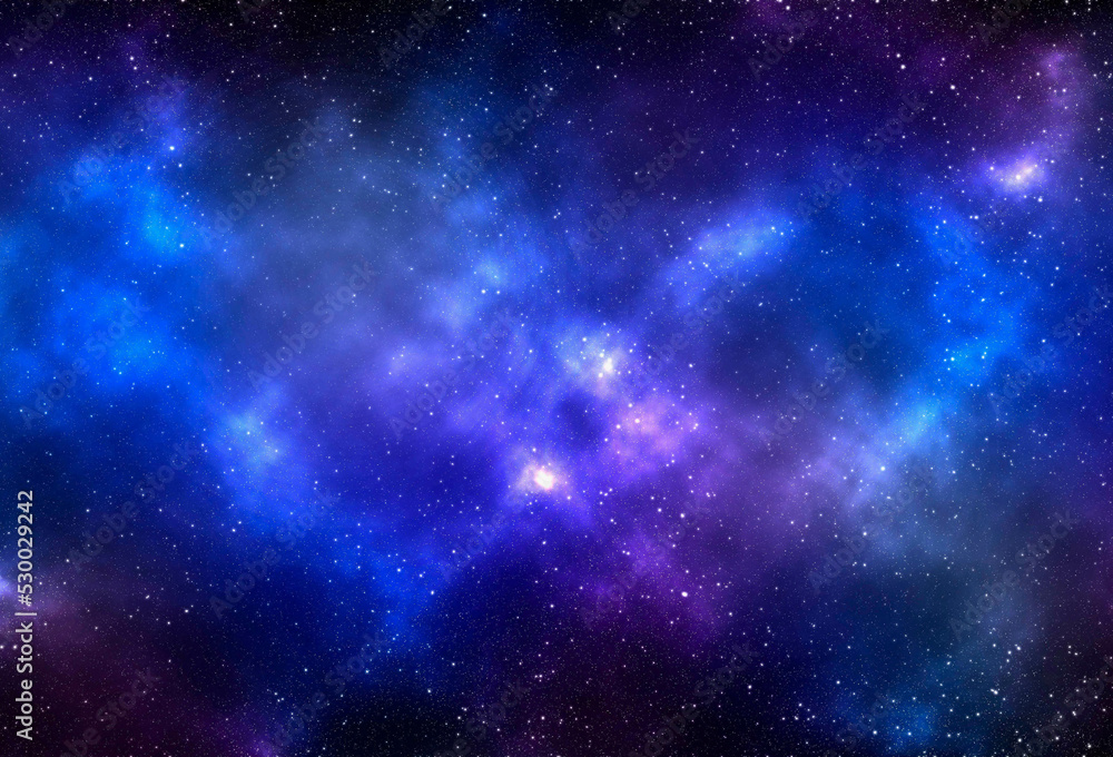 Fototapeta premium Space background with stardust and shining stars. Realistic cosmos and color nebula. Colorful galaxy. 3d illustration