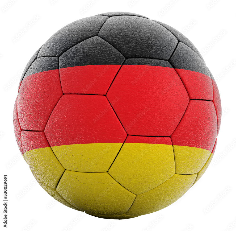 Germany flag on football with transparent background.